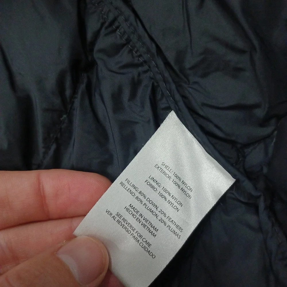 Eddie Bauer‎ Jacket Womens XL Black EB650 Down Full Zip Hooded Pockets